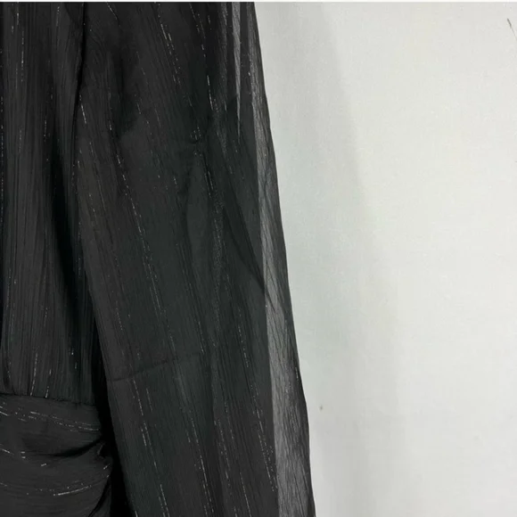 NWT HOUSE OF HARLOW 1960 Black Ruched Mini Dress in Size 6 - Picture 6 of 10